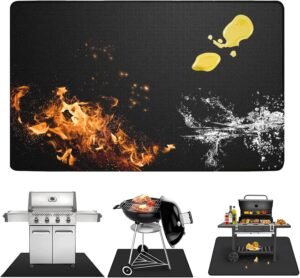 Grillmat vloerbescherming – Vuurvaste hittebestendige mat – Grill en vuurkorf bescherming – 100×150 cm 1800°C