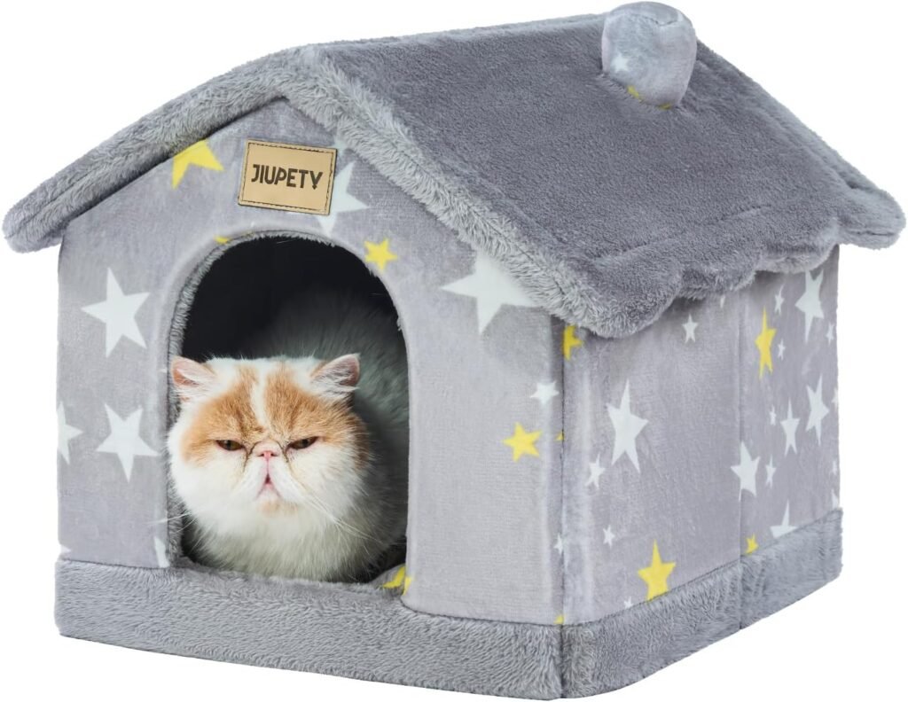 opvouwbaar kattenbed kattenhuis binnenkat antislip S maat grijs kattenbed tot 3,6 kg slaapmand katten binnen huisdier comfortabel