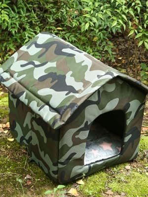 Waterdicht opvouwbaar kattenhuis voor buiten van Oxford stof, weerbestendig dierenverblijf voor wintergebruik met compacte vorm en isolerende eigenschappen