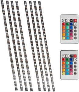 USB LED Strip Set – Flexibele RGB Lichtstrip voor TV en Computer Achtergrondverlichting – Met Mini Afstandsbediening – 4 x 50 cm LED Tape Strips