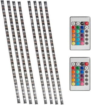 USB LED strip set 8x50 cm met afstandsbediening voor TV en computer achtergrondverlichting