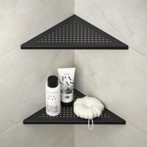 Hoek doucheplank 304 RVS – Zonder boren badkamer organizer – Shampoo houder douche opberg – 25,4 x 25,4 x 35,5 cm set 2 stuks