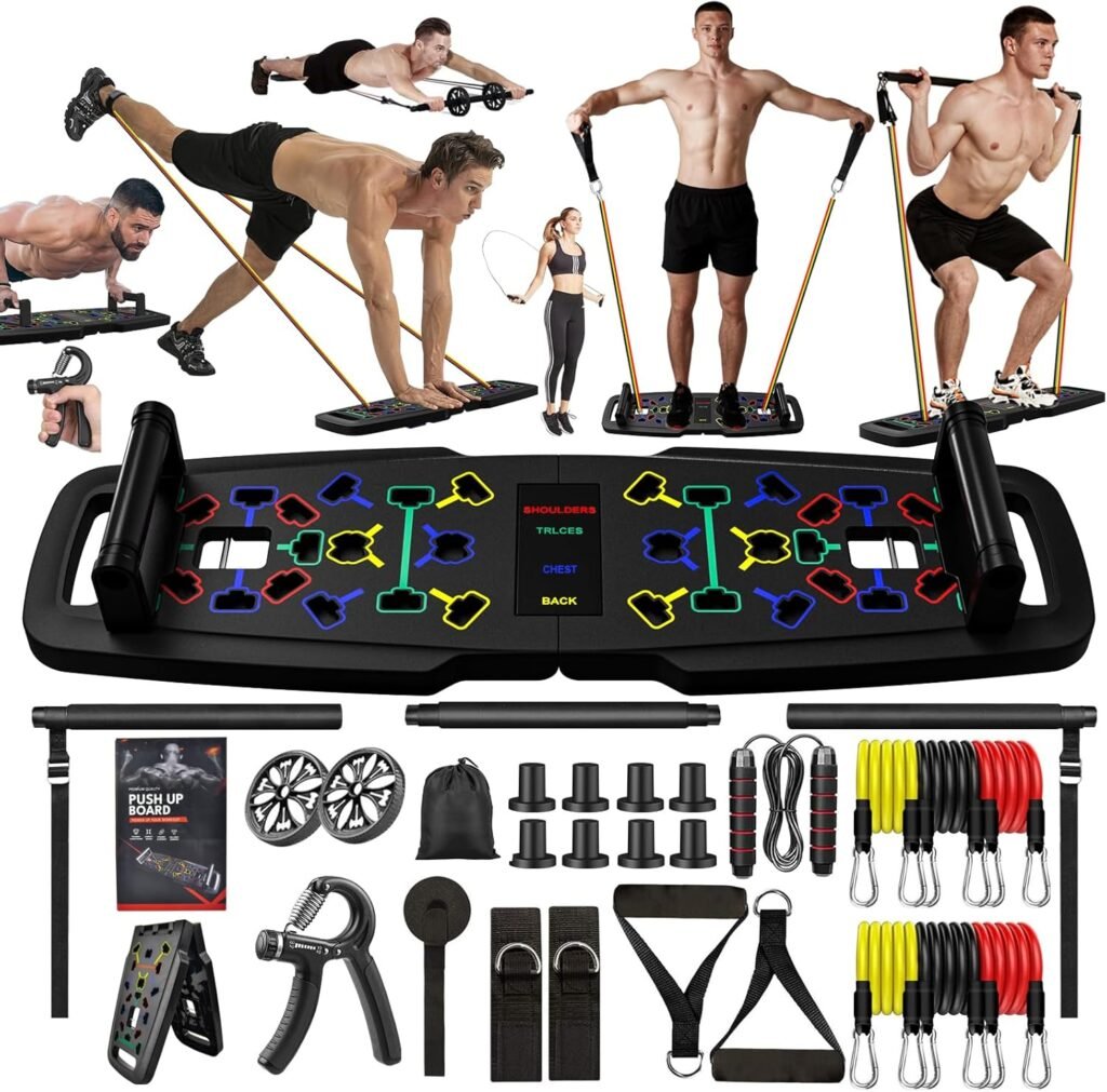 22-in-1 home fitness set push up board weerstandsbanden buikwiel 36-delige thuisgym multifunctioneel trainingssysteem