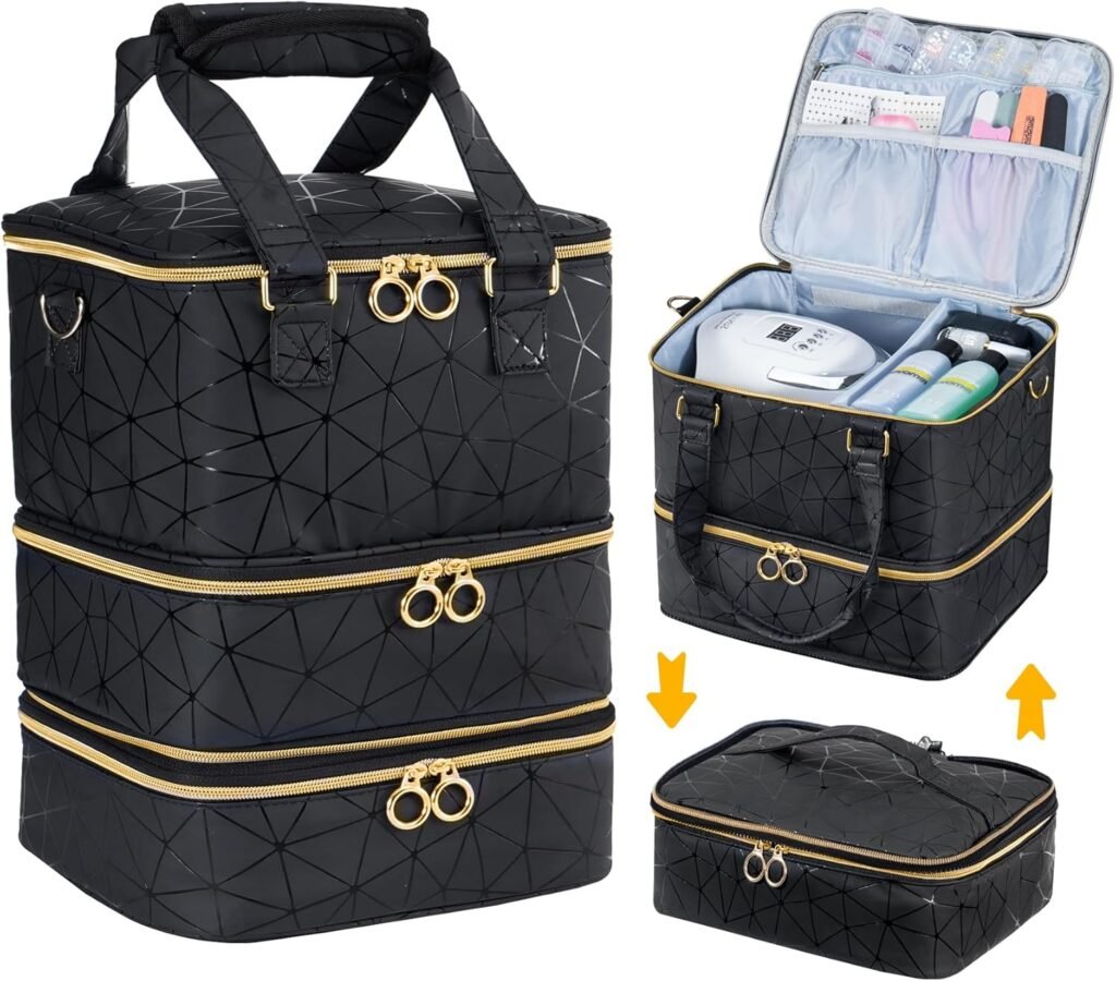 nagellak organizer tas 84 flessen gel nagellak opbergkoffer nagelstudio opbergdoos zwart