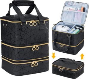 Nagellak organizer tas 84 flessen – Gel nagellak opbergkoffer – Nagelstudio organizer – 84 flessen zwart