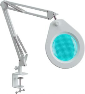 Vergrotende Lamp 5x vergroting – Werklamp met zwenkarm – Precisielamp voor lezen en handwerk – LED werkbank verlichting wit