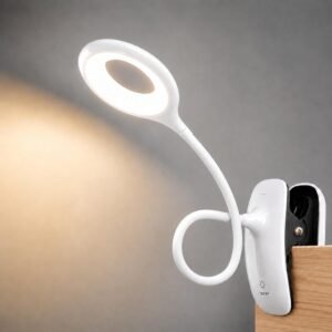 LED leeslamp met klem – Flexibele bureaulamp USB oplaadbaar – Dimbare leeslamp voor studeren, werken en e-readers – Wit energielabel