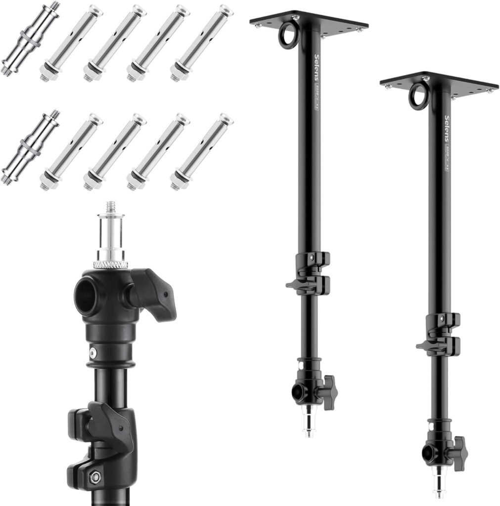 Verstelbare wandmontage arm set 55 cm voor foto- en videostudio met universele adapter voor softbox, reflector, paraplu en flitslicht, 2 stuks.