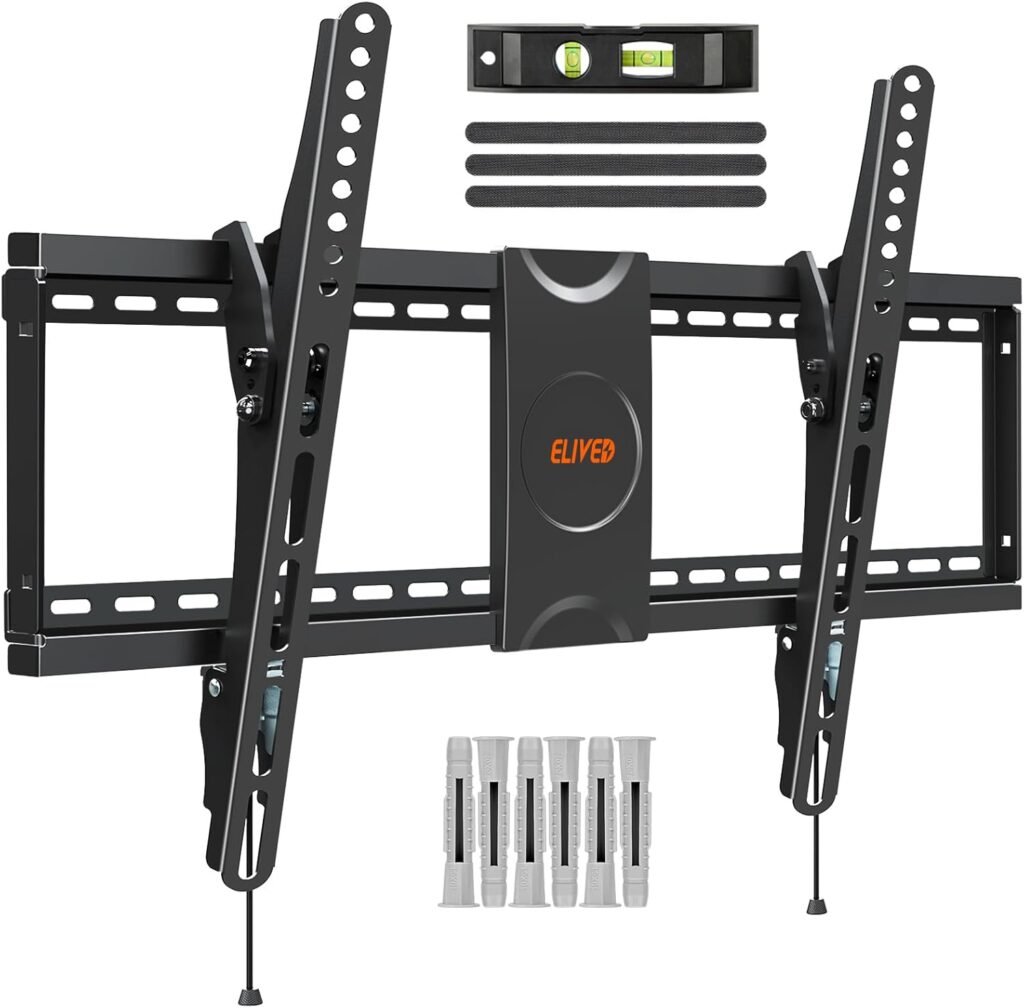 TV muurbeugel kantelbaar 37-70 inch voor platte en curved tv’s tot 50 kg VESA 600x400 verstelbare tv beugel montage muurbevestiging