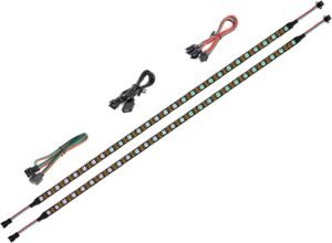 LED RGB pc lichtstrip set – ARGB verlichting individueel adresseerbaar – 2 stuks 19 inch 5V 3pin ASUS Aura / Gigabyte RGB Fusion compatibel