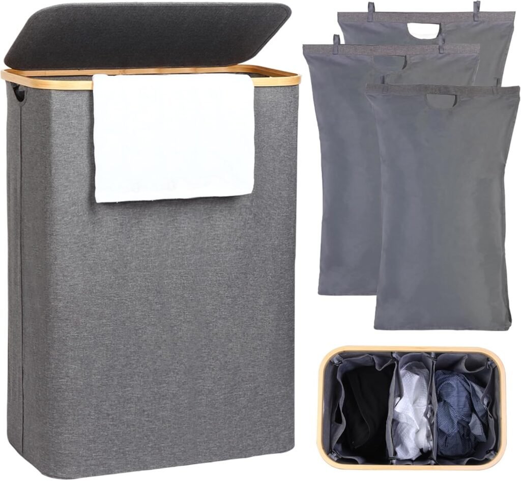 Opvouwbare 160L wasmand met deksel voor vuile kleding grote wasbox voor badkamer en slaapkamer voor kledingopslag