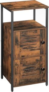 Sideboard kast met lade – Opbergkast keukenkast zijkast woonkamer keuken badkamer – Lamellen deur verstelbare planken stalen frame