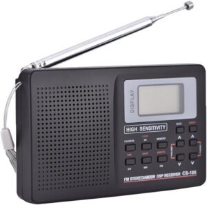 Draagbare mini zakradio AM/FM/SW/LW – Transistorradio reisradio en noodradio ontvangst – Compacte radio met wekkerfunctie – Senioren en reizen