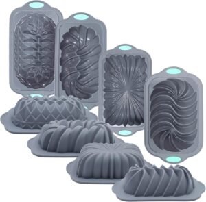 Siliconen bakvorm set 45-delig – Oven bakvormen + cupcake vormpjes – Broodvorm non-stick – Maatbekers + lepels