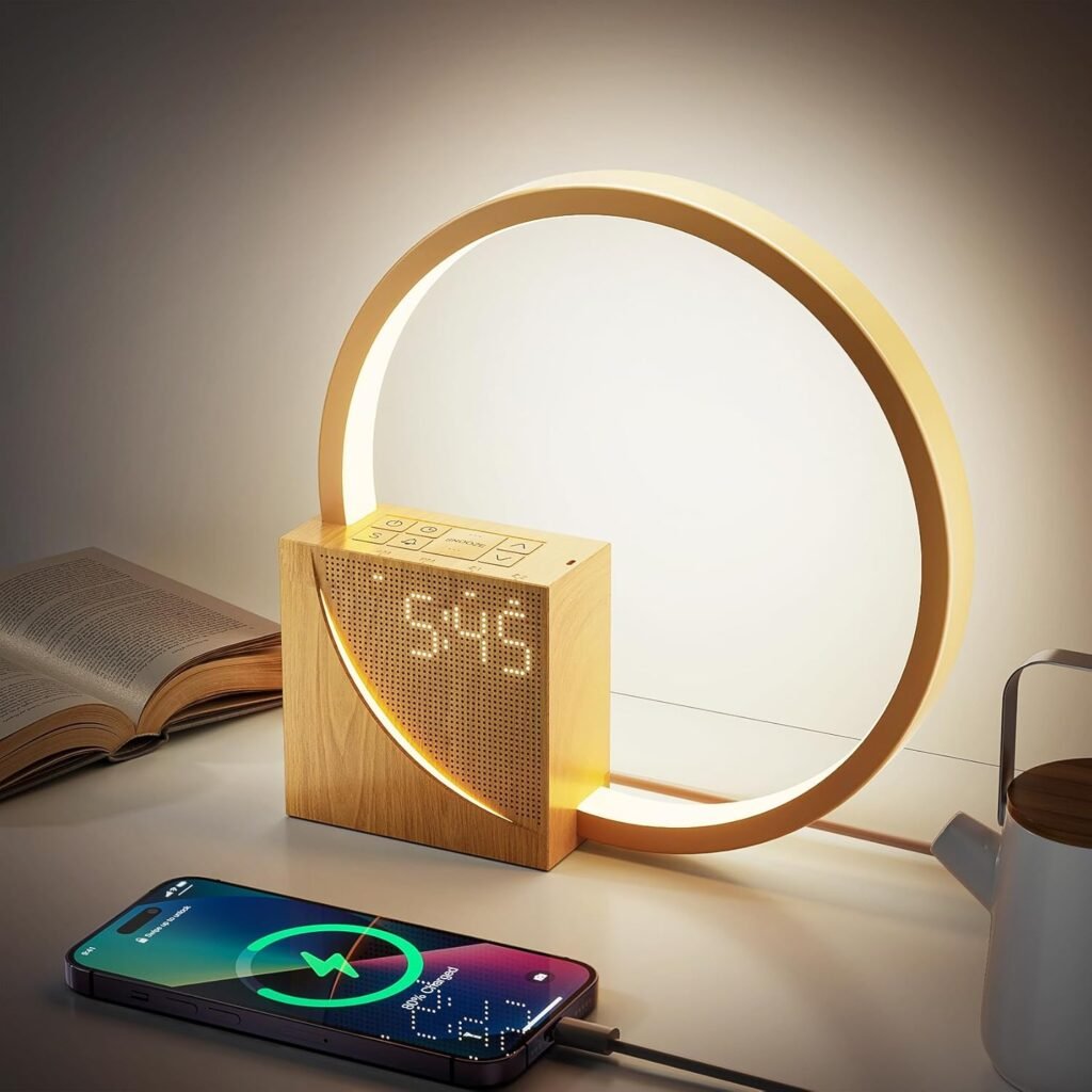 LED bedlamp alarmklok touchscreen dimbare wekverlichting USB oplaadpoorten 2 alarmen 10 geluiden slaapkamer nachtlamp energielabel F