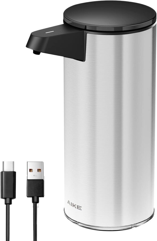 Automatische 280ml zeepdispenser USB oplaadbaar, RVS touchless sensor handzeepdispenser voor badkamer en keuken.