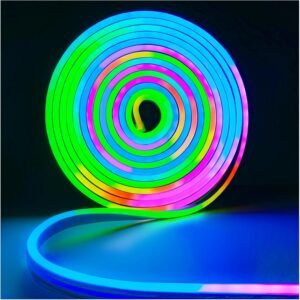 WS2811 LED strip 5 meter – RGB neon pixel lichtstrip – Individueel adresserbaar decoratie en reclame verlichting – IP65 waterdicht flexibel 12VTransformeer elke ruimte of evenement met de 12V WS2811 Neon LED Strip van 5 meter. Deze RGB LED pixel strip is niet alleen flexibel en waterdicht (IP65), maar biedt ook indrukwekkende kleurrijke verlichting die perfect is voor een breed scala aan toepassingen, van slaapkamerverlichting tot feestdecoraties en reclame. Met 480 heldere LEDs en de geavanceerde WS2811 IC-technologie kunt u eenvoudig de verlichting personaliseren met meerdere kleuren en effecten. De strip is ideaal voor zowel binnen- als buitentoepassingen en is volledig programmeerbaar, zodat u de perfecte lichtshow kunt creëren voor elke gelegenheid. Of het nu gaat om het instellen van statische kleuren of het creëren van dynamische lichtsequenties, deze LED-strip is de ultieme keuze voor uw DIY-verlichtingsprojecten.  Met zijn energiezuinige 12V-aansluiting en duurzame, hittebestendige siliconen behuizing biedt deze neon LED-strip niet alleen uitstekende prestaties, maar ook veiligheid en lange levensduur. Dankzij de flexibele en snijdbare ontwerpen kunt u de strip eenvoudig aanpassen aan uw specifieke behoeften en creatief vormgeven. Het is een uitstekende keuze voor creatieve verlichting van interieurdecoratie, winkelruimtes, tuinpaden of voor het toevoegen van flair aan evenementen zoals feesten of festivals.  Voordelen van de 12V WS2811 Neon LED Strip  Flexibel en snijdbaar voor eenvoudige installatie. Waterdicht (IP65) en geschikt voor binnen- en buitentoepassingen. Individueel adresbare LEDs voor volledige kleurcontrole. Eenvoudig te programmeren met Arduino en Raspberry Pi. Energiezuinig met lage spanning van 12V. Ideaal voor DIY-projecten en reclameverlichting. Duurzaam en hittebestendig dankzij de siliconen behuizing. Individueel Aanspreekbare RGB LEDs Deze WS2811 Neon LED Strip beschikt over individueel adresbare LEDs, wat betekent dat elke LED afzonderlijk kan worden aangestuurd. Dit maakt het mogelijk om complexe kleurenpatronen en lichteffecten te creëren. Elke groep van drie LEDs wordt gecontroleerd door één WS2811 IC, wat zorgt voor een uniforme en consistente verlichting. Deze functionaliteit maakt de strip uitermate geschikt voor dynamische lichtshows en het creëren van gepersonaliseerde verlichting, ideaal voor reclame, displays en creatieve verlichtingstoepassingen.  Eenvoudige Programmering en Integratie De 12V WS2811 Neon LED Strip werkt naadloos samen met populaire ontwikkelplatforms zoals Arduino en Raspberry Pi. Dit maakt de strip bijzonder geschikt voor technologische DIY-projecten en slimme verlichtingstoepassingen. De strip ondersteunt bibliotheken zoals de Ready-to-Go-library en FastLED, waardoor het programmeren en aanpassen van de verlichting eenvoudig wordt. Dankzij de ondersteuning voor verschillende controllers, zoals SP105E en K-1000C, kunt u de strip eenvoudig aanpassen aan uw wensen en verlichtingsbehoeften.  Waterdicht en Duurzaam Met een IP65 waterdichte rating is deze LED-strip bestand tegen spatwater en is hij ideaal voor gebruik buiten. De hoogwaardige siliconen behuizing beschermt de LEDs tegen weersinvloeden, stof en vuil, waardoor de strip duurzaam en betrouwbaar is, zelfs in ruwe omstandigheden. Dit maakt het de perfecte keuze voor tuinen, terrassen, feestdecoraties en andere buitenverlichtingstoepassingen. De strip is ontworpen om langdurige prestaties te leveren, zelfs bij blootstelling aan regen of andere weersomstandigheden.  Flexibel en Snijdbaar Dankzij het flexibele ontwerp kan de 12V WS2811 Neon LED Strip gemakkelijk worden gebogen en gevormd om aan verschillende verlichtingsbehoeften te voldoen. De strip kan worden gesneden om precies de gewenste lengte te bereiken zonder de rest van de strip te beschadigen, met snijlijnen die elke 3 cm worden aangegeven. Dit maakt de strip ideaal voor op maat gemaakte installaties en DIY-projecten. Of u nu een rechte lijn, bochten of complexe vormen wilt creëren, deze strip biedt de flexibiliteit die u nodig hebt om een unieke verlichtingsopstelling te ontwerpen.  Energie-efficiënt en Veilig De WS2811 Neon LED Strip werkt op een veilige 12V spanning, wat zorgt voor een lage energieconsumptie en weinig warmteontwikkeling. Dit maakt de strip veilig voor gebruik in huis en buitenshuis, zelfs in omgevingen waar kinderen aanwezig kunnen zijn. De energiezuinige technologie zorgt ervoor dat de strip langdurig gebruikt kan worden zonder dat het energieverbruik buitensporig hoog wordt. Dit draagt bij aan een milieuvriendelijke verlichtingservaring die ook veilig en duurzaam is.  Inhoud van de verpakking  1x 12V WS2811 Neon LED Strip van 5 meter Geen voedingsadapter of controller inbegrepen Specificaties  Lengte: 5 meter LED-dichtheid: 96 LEDs per meter, 480 LEDs totaal Spanning: 12V (DC) Waterdichtheidsklasse: IP65 (geschikt voor binnen en buiten) Individueel adresbare LEDs (3 LEDs per IC) Compatibel met Arduino, Raspberry Pi, SP105E, K-1000C en andere controllers Snijbaar elke 3 cm Geschikt voor gebruik met SP106E, SP107E muziekcontrollers Energieklasse: F Materiaal: Hittebestendig en waterdicht siliconen Kleur: RGB (Rood, Groen, Blauw) Met de 12V WS2811 Neon LED Strip kunt u eenvoudig dynamische, kleurrijke verlichting creëren voor elke toepassing. Voeg deze strip vandaag nog toe aan uw verlichtingprojecten en geef uw ruimte of evenement de visuele impact die het verdient!