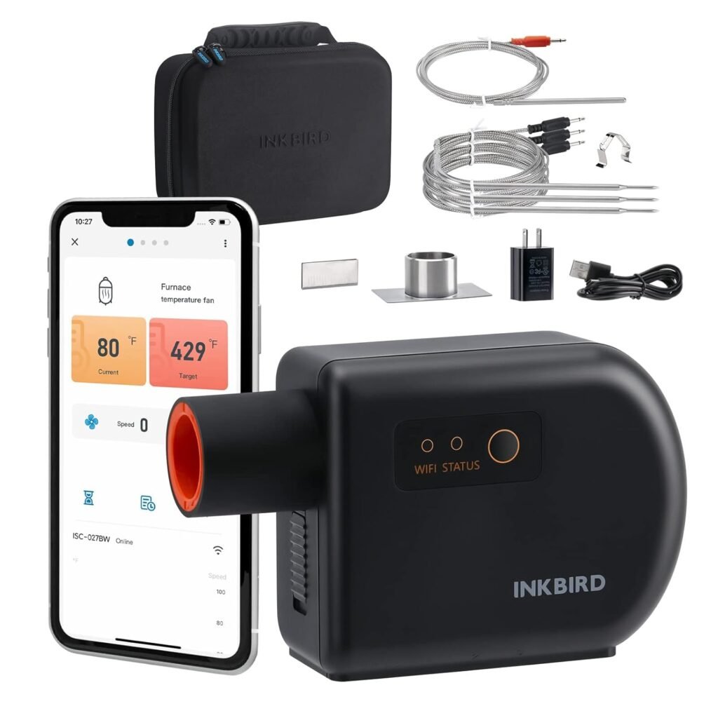 WiFi Bluetooth BBQ temperatuurregelaar met 4 probes en draadloze rokerthermometer voor kamado en houtskoolgrill slow cooking temperatuurmeting