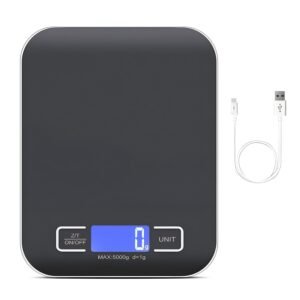 Digitale Keukenweegschaal 10 kg – Nauwkeurige Keukenweger met Tarra Functie – USB Oplaadbaar LCD Display – Geschikt voor Bakken, Koken en Voeding
