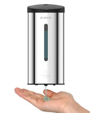Automatische zeepdispenser wandmontage van roestvrij staal met 800 ml inhoud voor handzeep en desinfectie in badkamer, toilet en openbare ruimtes