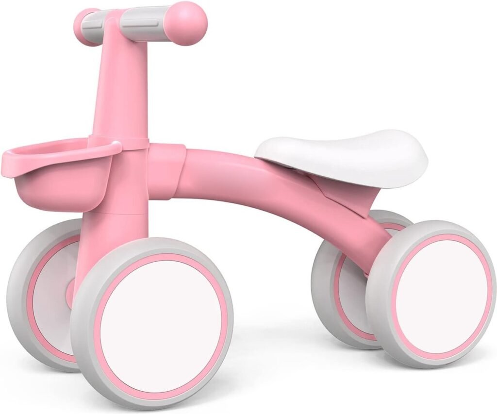 Balansfiets voor peuters 12-24 maanden met mandje, loopfiets zonder pedalen voor kinderen vanaf 1 jaar, eerste kinderfiets cadeau