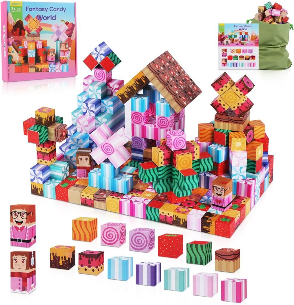 Magnetische bouwblokken set 120 stuks STEM constructiespeelgoed met magnetische tegels Montessori speelgoed voor kinderen 3-8 jaar