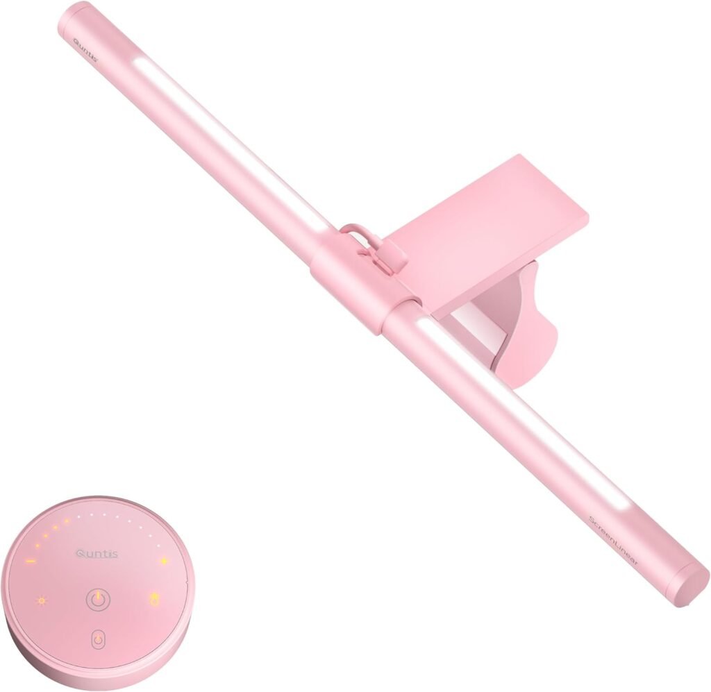Roze monitor lamp LED lichtbalk - USB bureau en gaming verlichting - met afstandsbediening en verstelbare helderheid - 40 cm achtergrondverlichting