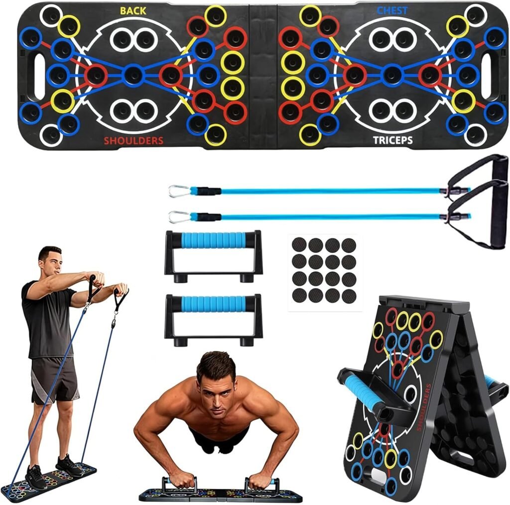 14-in-1 opvouwbaar push up board met afneembare handgrepen voor borst-, arm- en core training krachttraining voor thuisgebruik