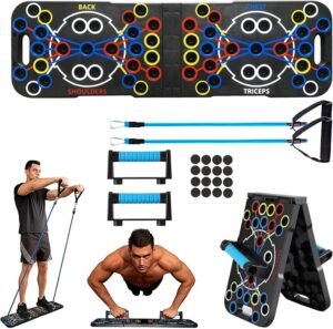 Push up board 14 in 1 opvouwbaar – Multifunctioneel fitness bord krachttraining – Draagbare push up bars met handgrepen – Borst, arm en core training