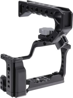 Camera cage met handgreep top grip kit van aluminium voor vlogging rig met quick release Arca-Swiss plaat geschikt voor Canon EOS M50 Mark II M50 M5