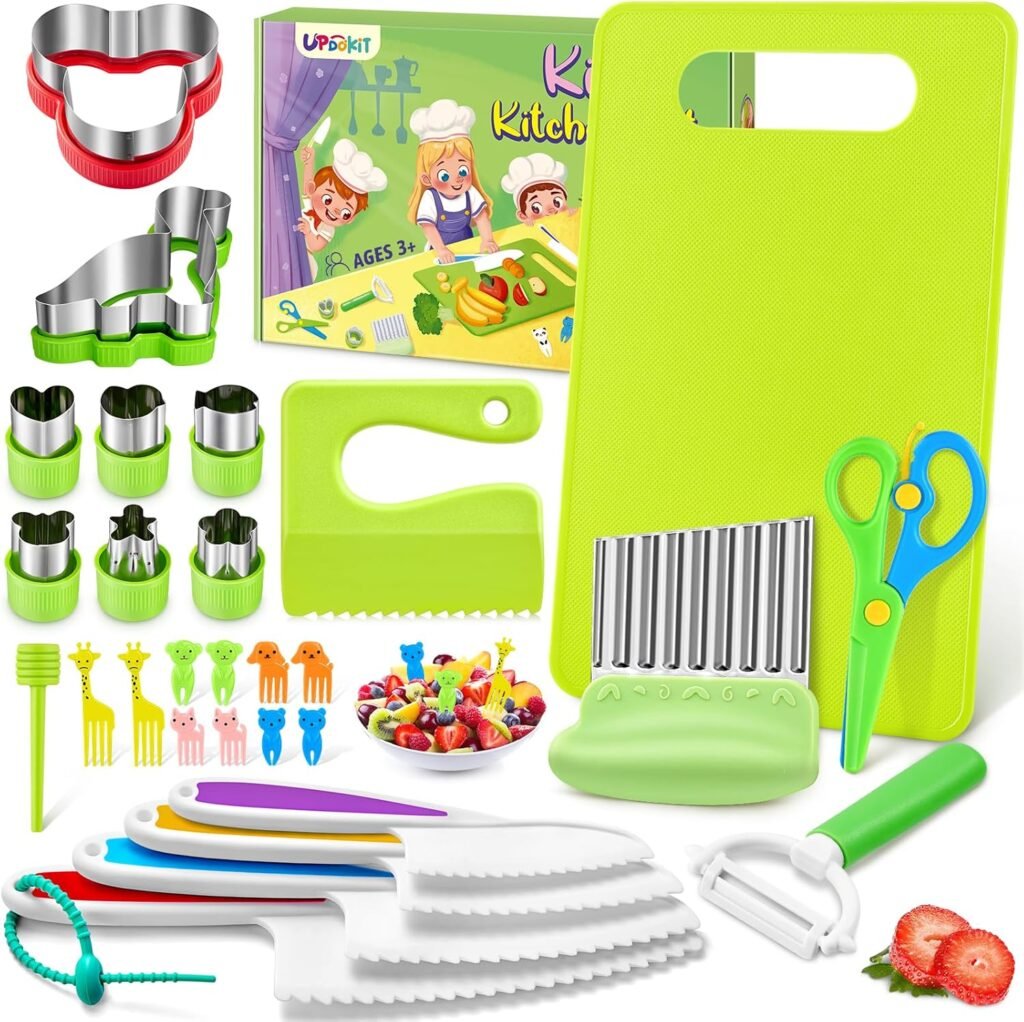 28-delige kindermessenset veiligheidsmessen voor keuken met plastic mes vouwmes tomatenmes en Y-schilmes set voor kinderen