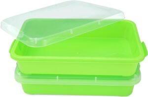 Zandbak met deksel – Sensorische speelbak voor zand en water – Multifunctionele plastic speel- en opbergbak – Set van 2 stu