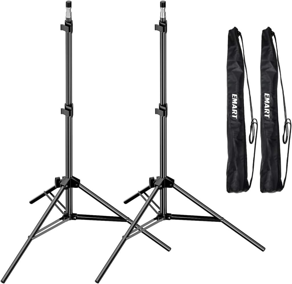 2-pack aluminium lichtstatief 210 cm verstelbaar lampstatief 5 kg draagvermogen 1/4 inch schroef studio verlichting softbox fotografie set
