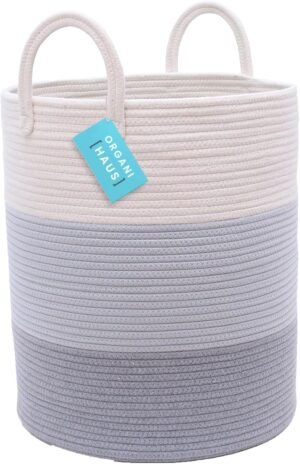 XXL katoenen opbergmand handgemaakt 35x45 cm voor kleding speelgoed en babykamer gebruik als wasmand en organizer