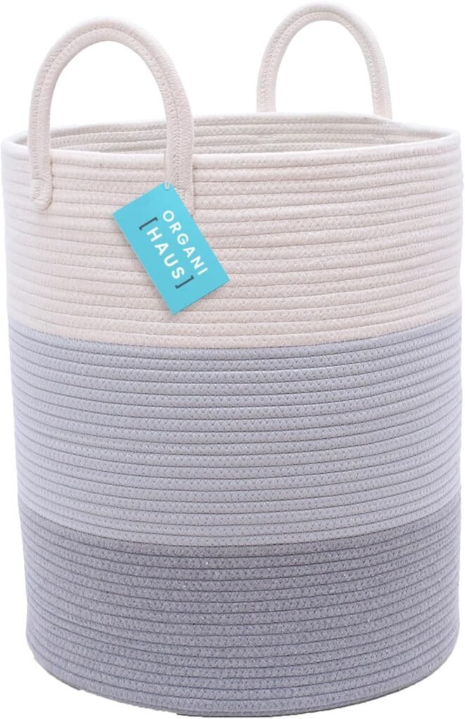 XXL katoenen opbergmand handgemaakt 35x45 cm voor kleding speelgoed en babykamer gebruik als wasmand en organizer