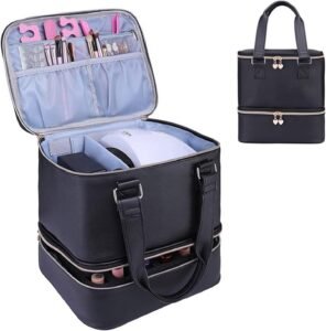 Nagellak organizer tas 30 flessen – opbergtas nagellak en nail art tools – dubbele laag draagbare case – verstelbare indeling