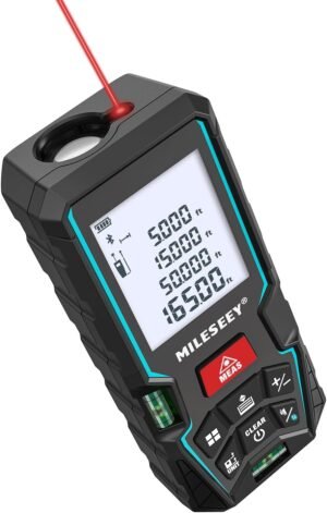 Laserafstandsmeter 100m met waterpassen en LCD display voor afstand, oppervlakte en volume met Pythagoras functie en ±2mm nauwkeurigheid voor bouw en interieur metingen