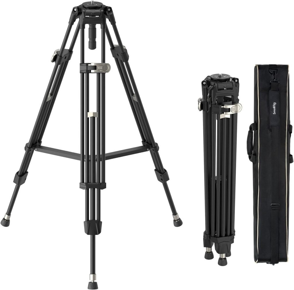 Professioneel aluminium videostatief van 179 cm met 75 mm bowl adapter, geschikt voor DSLR en camera's tot 15 kg draagvermogen