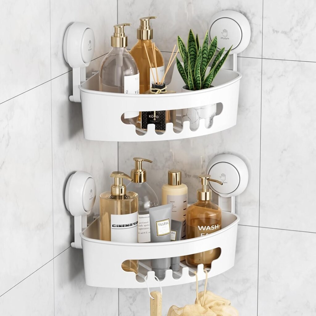 Doucheplank set met zuignap zonder boren voor shampoo en conditioner in badkamer of keuken