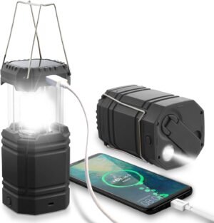 USB oplaadbare kampeerlamp met 16500 mAh powerbank, tentverlichting en noodlamp met haak voor kamperen en stroomuitval