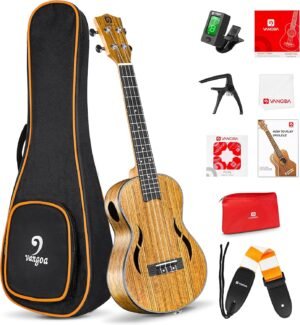 Concert ukulele 23 inch walnoot hout akoestische ukelele beginners set volwassenen tieners inclusief draagtas houten ukelele compact draagbaar instrument