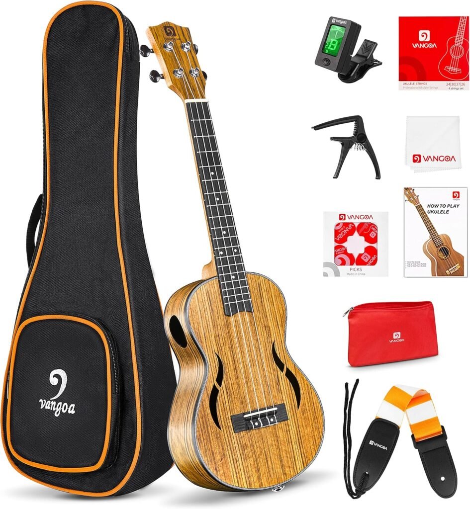 Concert ukulele 23 inch walnoot hout akoestische ukelele beginners set volwassenen tieners inclusief draagtas houten ukelele compact draagbaar instrument