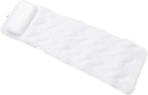 Badmat met hoofdkussen en volledige lichaamsondersteuning – Spa badmat antislip ligbadmat – Ergonomisch ontwerp met zuignappen