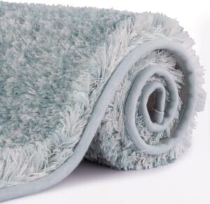 Badmat Antislip Hoogpolig – Waterabsorberende Douchemat Sneldrogende Microvezel – Machinewasbaar Comfortabele Vloermat – 50 x 80 cm