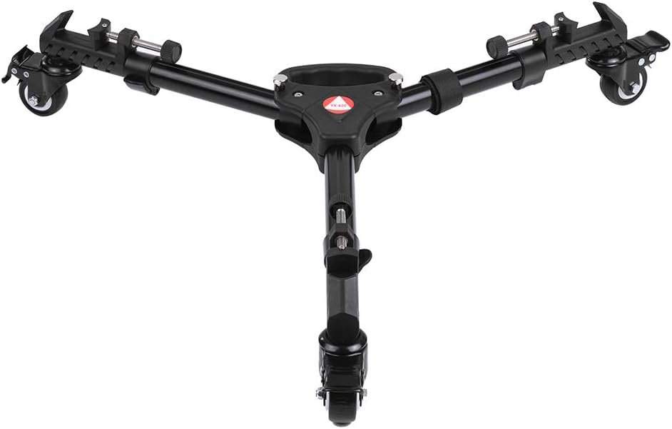 Opvouwbare tripod dolly met rubberen wielen verstelbare statiefhouder universele camera dolly voor DSLR camcorder en videobelichting