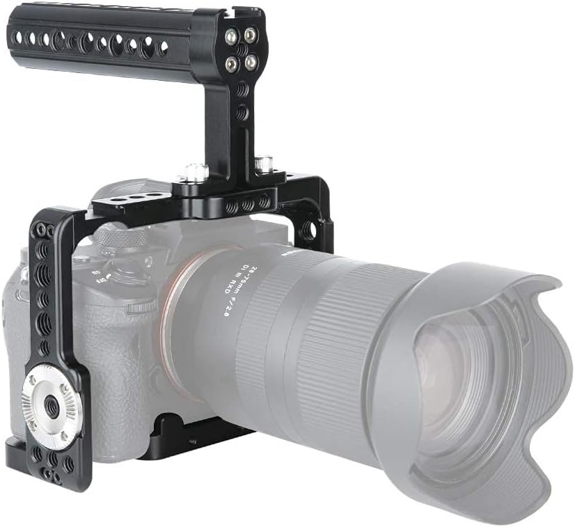 Camera cage kit voor Sony DSLR camera met top handle, aluminium rig behuizing met HDMI kabel slot en stabiele grip bescherming