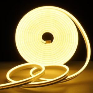 LED Strip 5 Meter Neon Warm Wit – Flexibele LED Verlichting met Dimmer – IP65 Waterdicht voor Binnen- en Buitengebruik – 12V met Voeding