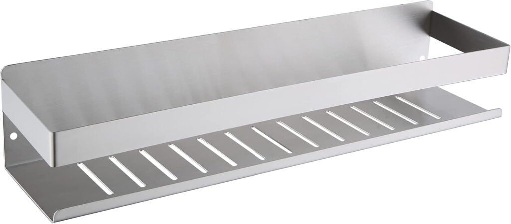 Doucheplank zonder boren geborsteld nikkel RVS SUS304 zelfklevend badkamerrek 40 cm douchemand wandgemonteerd