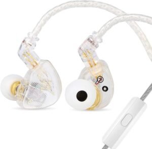HIFI in-ear oordopjes – 10mm dynamische driver met PET membraan – afneembare 2-pin OFC gevlochten kabel – DJ/muzikanten podiumgebruik wit