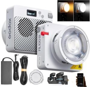 LED videolamp 120W bi-color – Dimbare videolamp voor film en livestream – App bediening USB-C oplaadbaar – 2800K-6500K CRI 97 TLCI 98